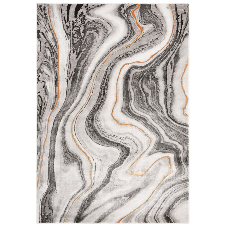 Swindle Abstract Gray/Gold Area Rug