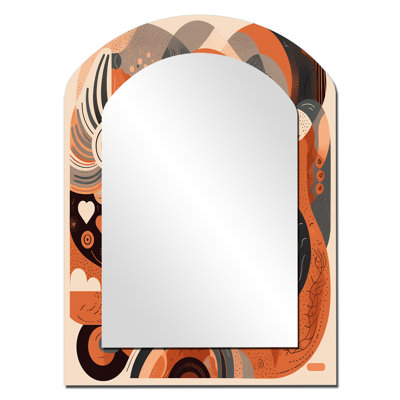 Evolving Abstractions IV - Orange Mid-Century Arch Wall Mirror