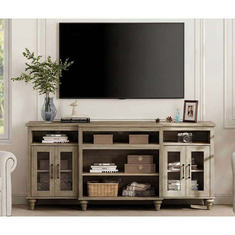 Meuble télé 69,8 po avec rangement Scarlett, Gris délavé