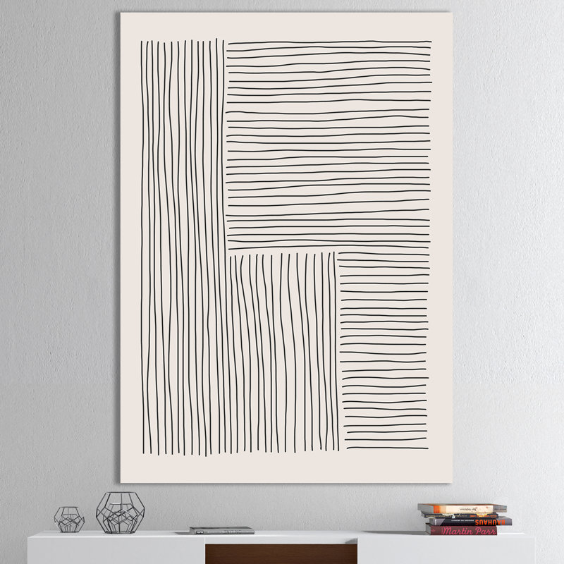 Minimal Geometric Lines I - Impression sur toile tendue, H 40 po x l 30 po x P 1,5 po
