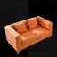 Canapés modulaires | Moderne à assise profonde de 60 pouces à 2 places pour le bureau de la chambre à coucher du salon | Orange | Tissu