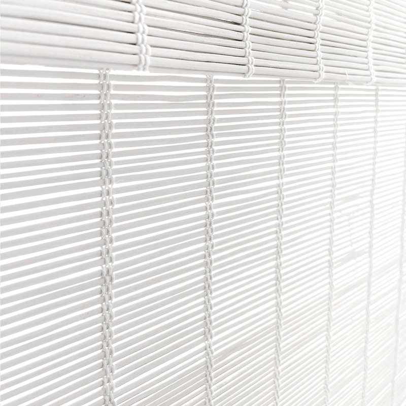 Sheer Bamboo Roman Shade, 36"W x 36"L, White
