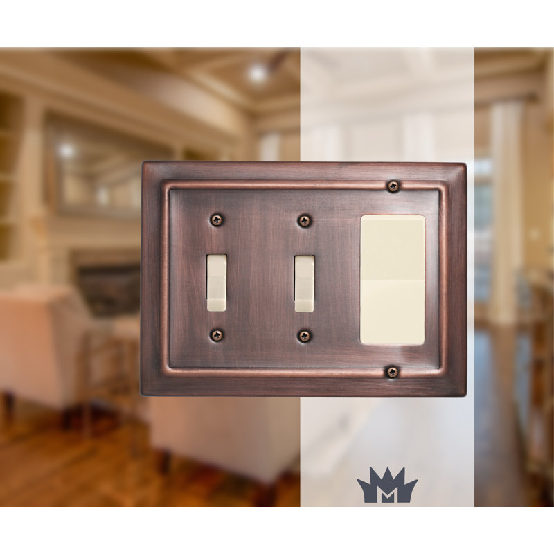 Antique Copper Finish 3-Gang Architectural Wall Plate