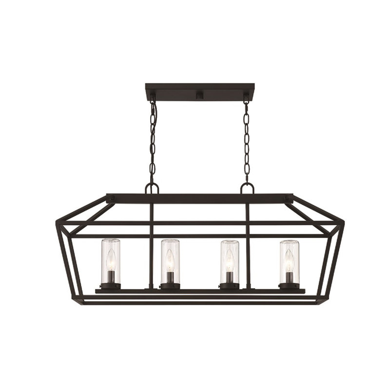 BASTILLE 4-Light Outdoor Island Chandelier, Black