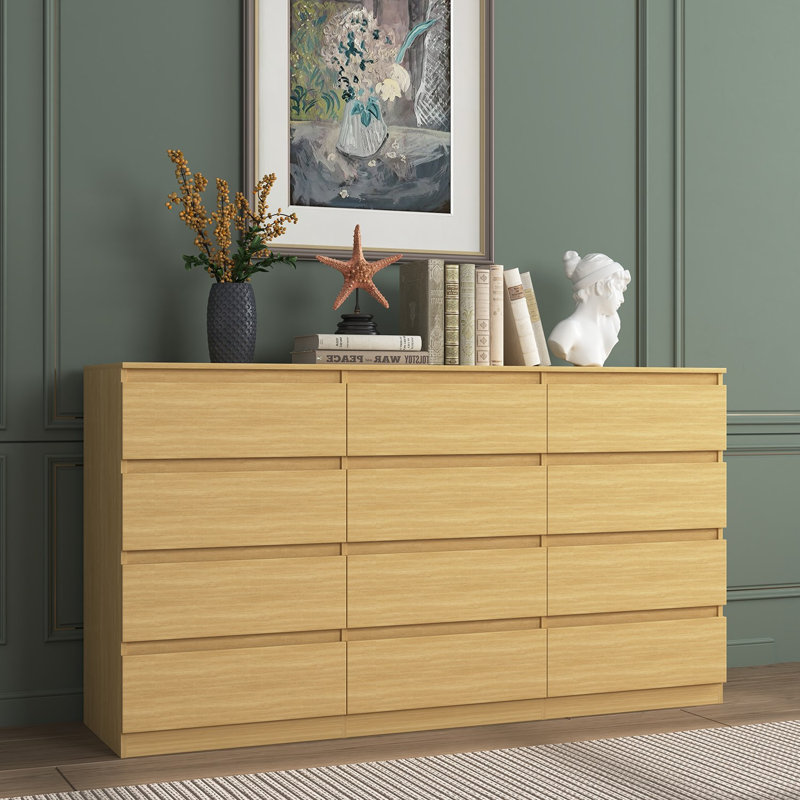 Commode double 12 tiroirs, Oak