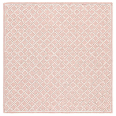 Tapis rose / ivoire en laine / coton touffeté à la main Genre 350