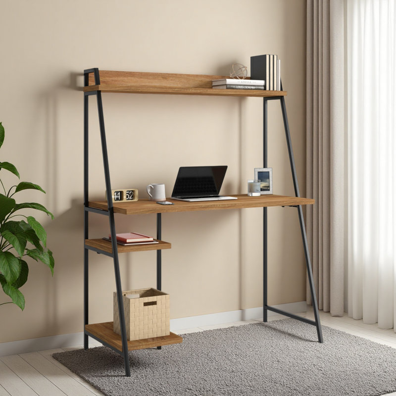 Bureau d'ordinateur moderne avec huche