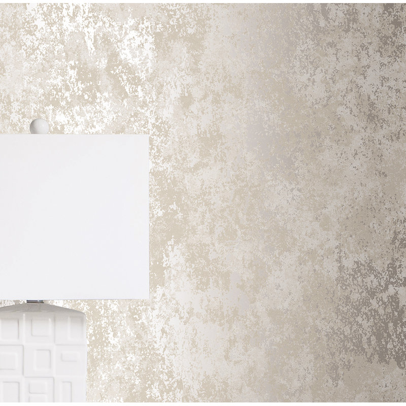 Metallic FX Industrial Texture 33' L x 21" W Wallpaper Roll, Silver