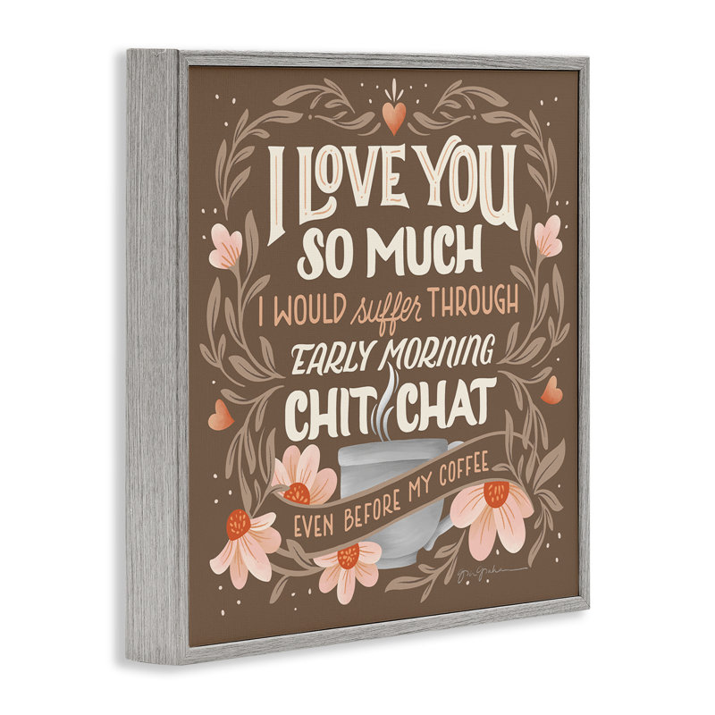  Chat Before Coffee Humor Giclee Art by Gia Graham, H 24 po x l 24 po, Estampe numérique Farmhouse