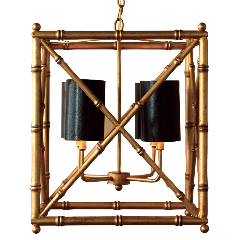 Baldwin 4 - Light Square Chandelier, Gold Leaf