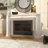 Amahya Gold Metal 1 Panel Geometric Fireplace Screen With Rounded Edges And Rectangular Base