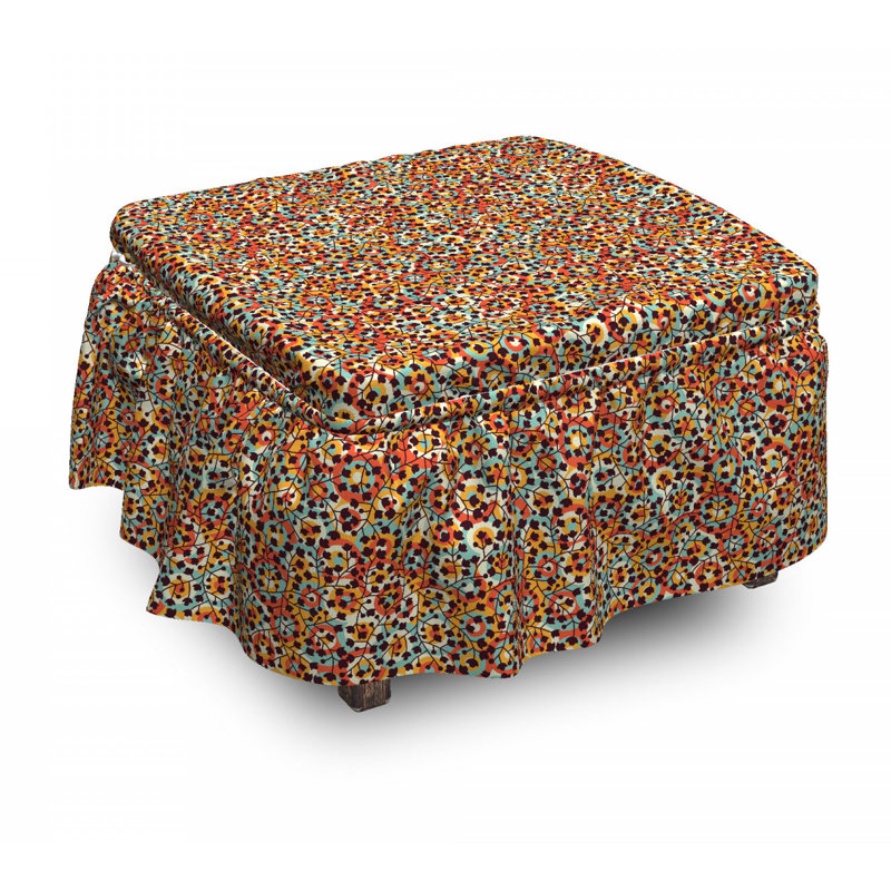 Housse pour repose-pieds "nature scroll circles"