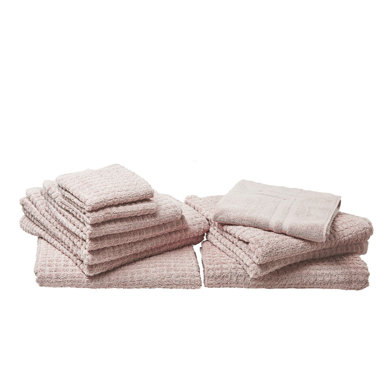 Aaban Midweight Waffle Mulit-Size Set, Pink