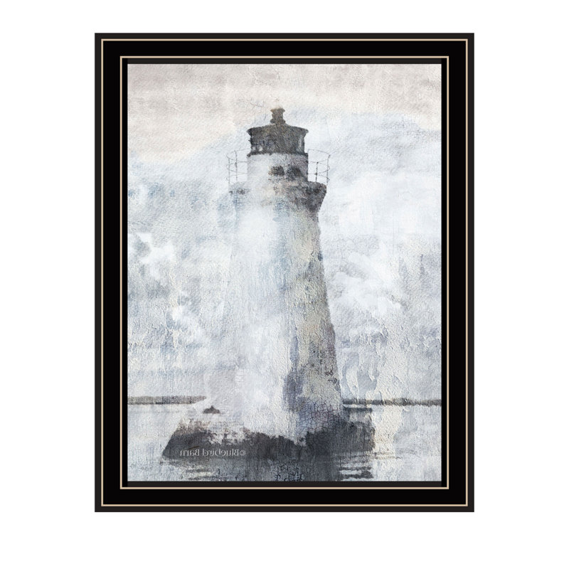 Phare noir, impression murale encadrée