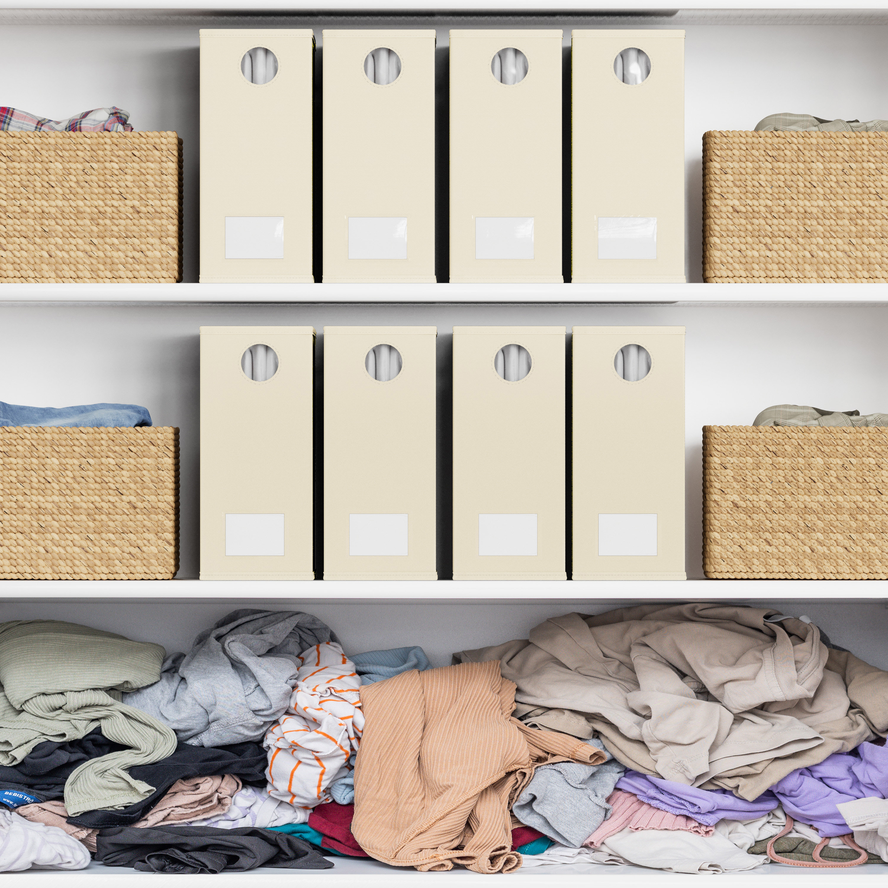 Rebrilliant 8Pack Bed Sheet Organizers and Storage, Foldable Linen