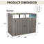 Garbage Bin Shed Stores 2 Trash Cans Metal Outdoor Bin Shed For Garbage Storage,Stainless Galvanized Steel, Bin Shed For Garden Yard Lawn,Grey