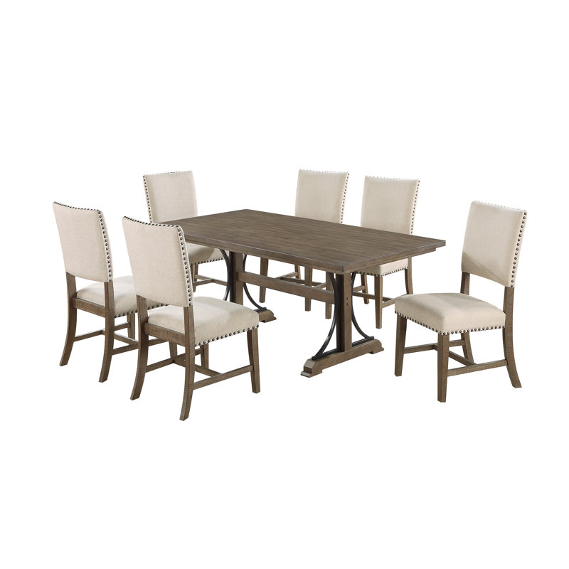 6 - Person Solid Wood Top Dining Set