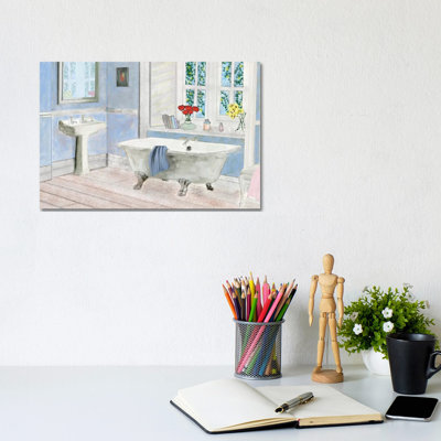 Blue Batroom IV 1 Piece Wrapped Canvas Wall Art