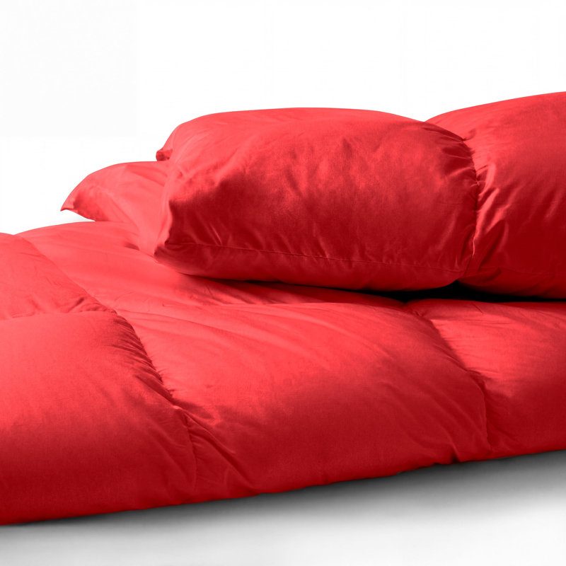 Grand Down All-Season Reversible Down Alternative Comforter-Plush & Hypoallergenic, Red, Queen Comforter