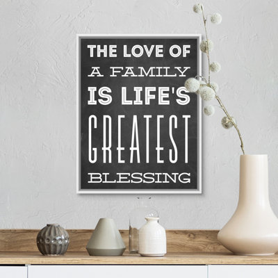 «Family Quotes - Love of a Family», reproduction d'art textuel sur toile