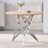 37-Inch Round Dining Table with Silver Metal Legs-2060160345