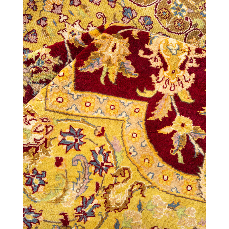 Tapis rouge noué à la main unique en son genre 8 pi 2 po x 10 pi 8 po Kraven Mogul