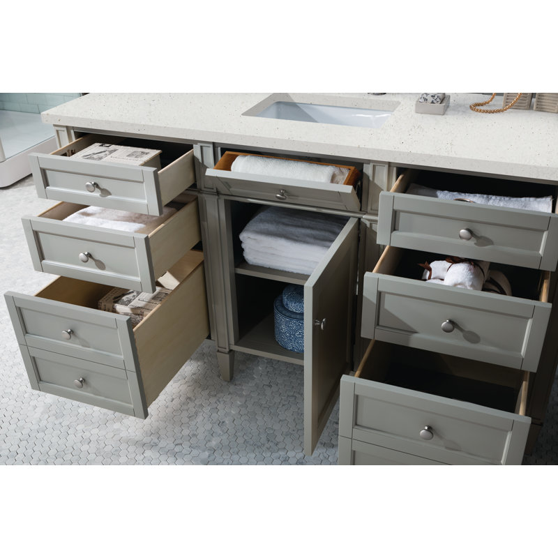 Meuble-lavabo simple 60 po Dussault, Gris urbain, Délice de lime, 8 po