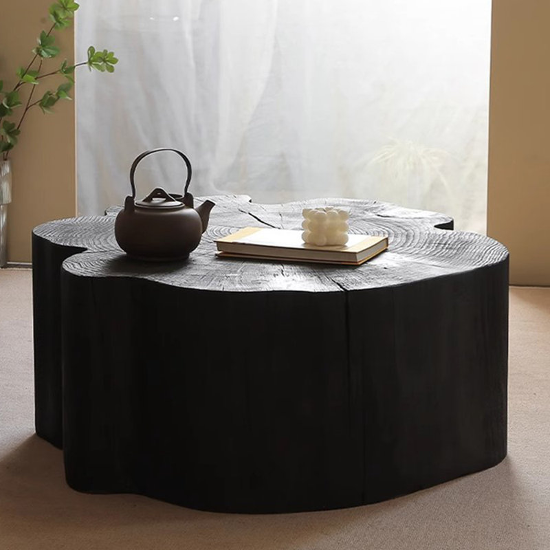 Table basse noire italienne minimaliste moderne, H 13,8 po x L 33,5 po x l 33,5 po