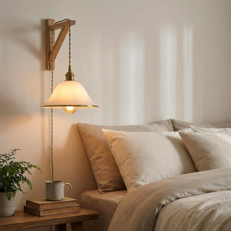 13cm H Glass Bell Lamp Shade in White