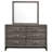 Mela 2Pc Wide Dresser And Mirror Set, 6 Drawers, Gray Oak Wood