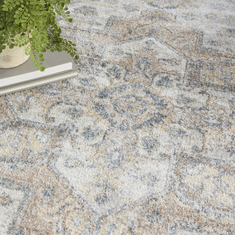 7' X 9' Oriental Power Loom Washable Area Rug