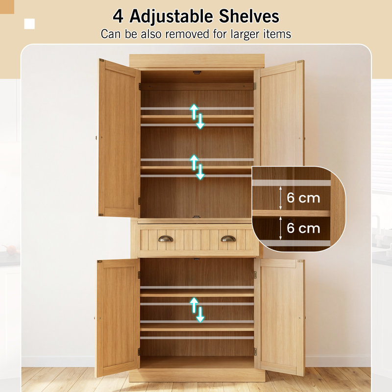 183cm Kitchen Pantry, Natural