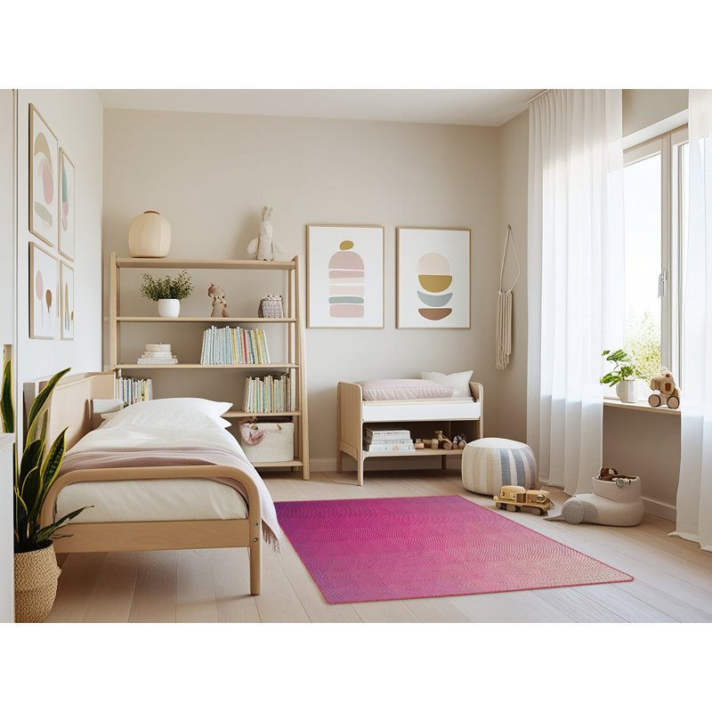 Tapis de zone rose foncé à motifs, Rectangle 3 pi x 5 pi