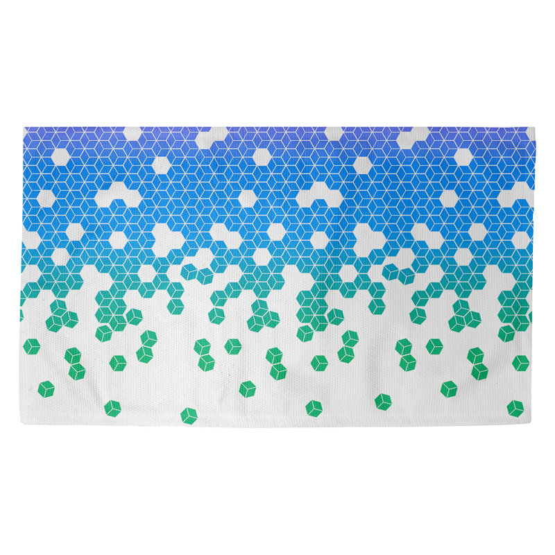 Tapis carré mauve/bleu/vert culbuteur Avicia, Rectangle 2 pi x 3 pi 4 po