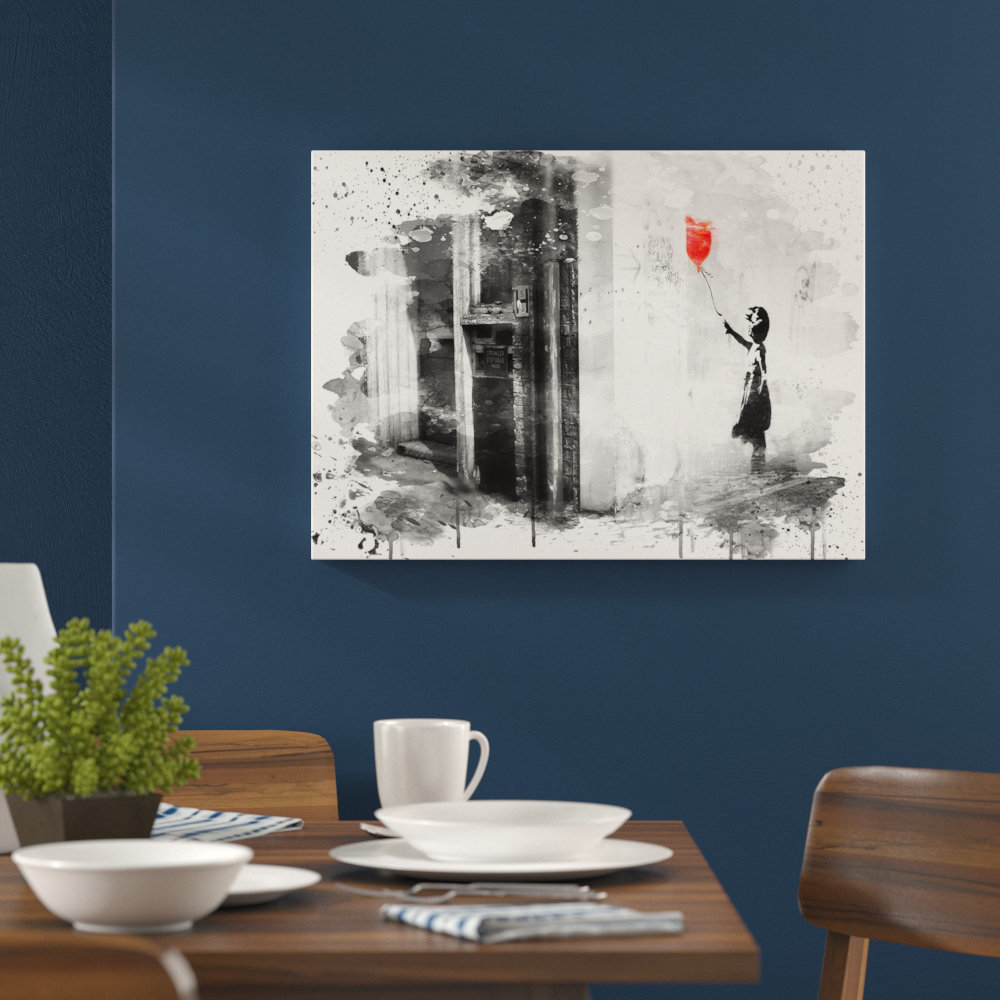 Banksy Girl with Balloon Graffiti Art - Frameless Print