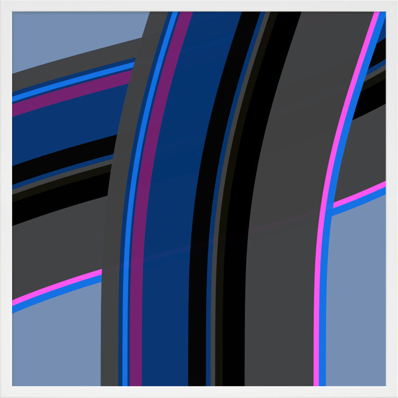 Neon Twist by Jacques Pilon, 24" H x 24" W x 1.25" D, White Wood