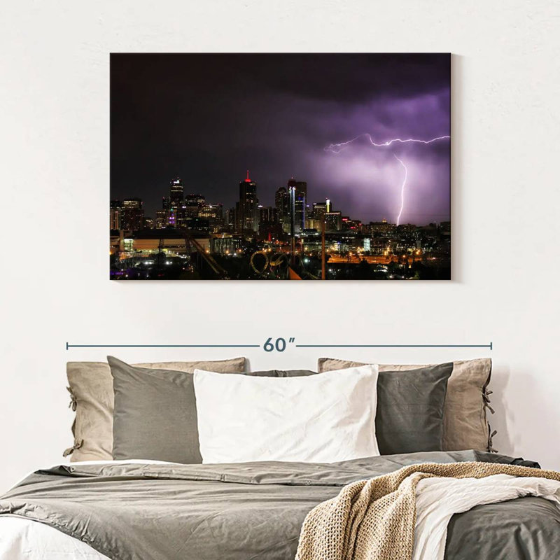 Kavia Lightning Over Denver, 32" H x 48" W