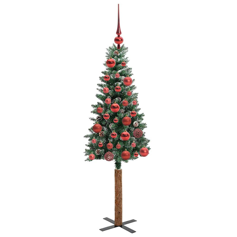 Slim Christmas Tree with 150 LEDs, Red, 4.92' H