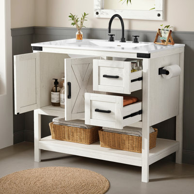 Ensemble de meuble-lavabo de salle de bain avec lavabo 36,6 po Chimira