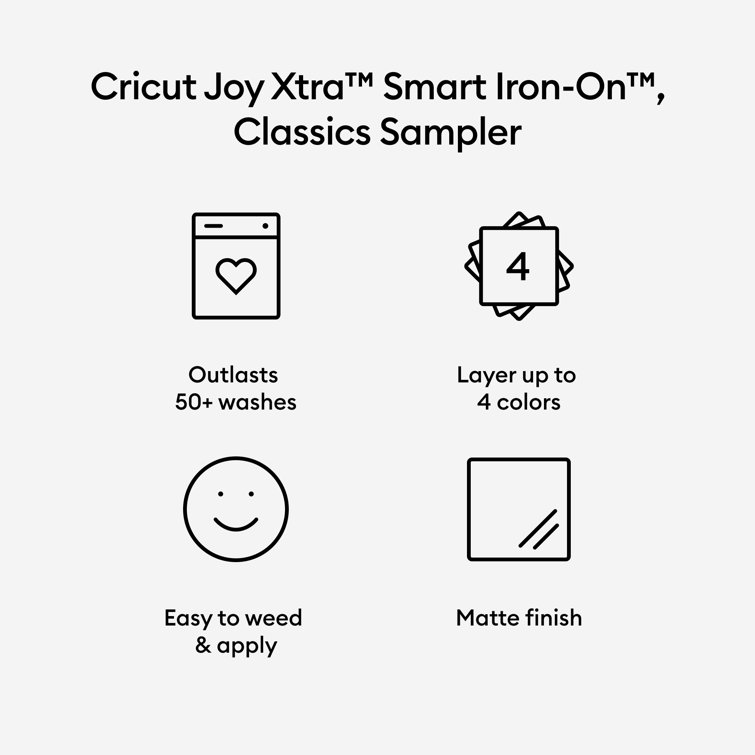 Cricut Joy Xtra and EasyPress Mini with Iron-On Vinyl Sample Pack Bundle, Size: 9.5 in