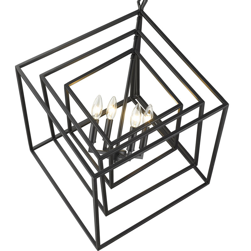 Lustre 3 lumières Harley-Rae, 105.25" H x 29.5" W, 4 lumières