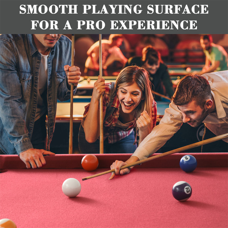 Portable Pool Table RayChee 54' Bumper Pool Table with Leg Levelers, Red