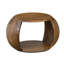Round Solid Mango Wood Coffee Table with Storage Shelf