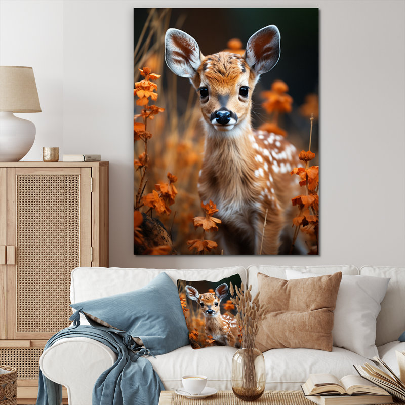 «Animal Deer Portait», reproduction d'art sur toile, Toile tendue, H 40 po x l 30 po x P 1,5 po