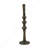 Set of 2 Sculptural Black Iron Candle Holder, S: 3.9x3.9x13.8" L:3.5x3.5x11.2"