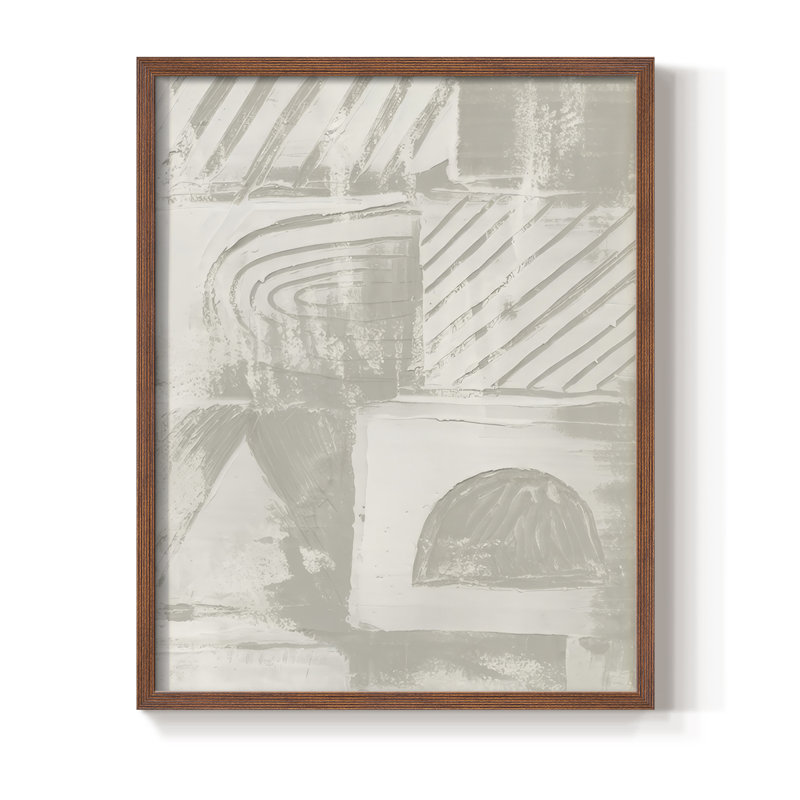 Symbol Scratch I Framed Print - Solid Wood, 30" H x 24" W, Walnut
