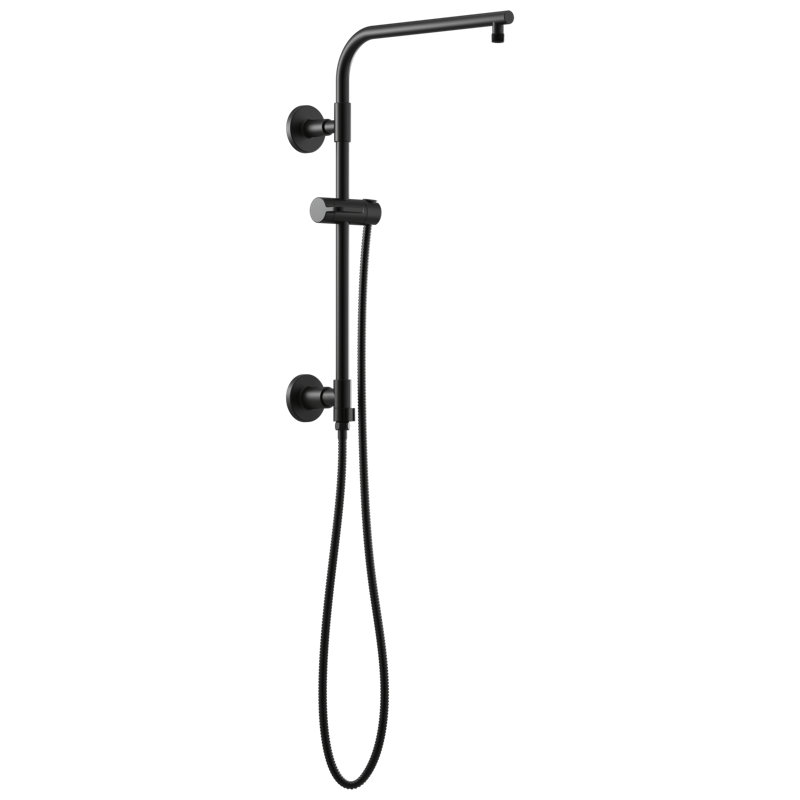 Essential™ Euro Round Shower Column, Matte Black