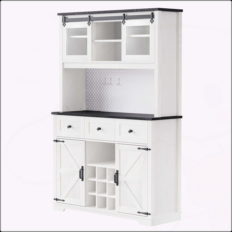 Armoire-bar 71 "avec support de rangement interne Farmhosue