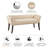 Tan Accent Bench With Solid Wood Construction, Low Back, Flared Arms, Fascinating Bronze Nailhead Trim For Home In Fabric, And Plywood A Build-693654386