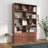 70.87" Tall Bookshelf with 10 Cubes and 3 Doors